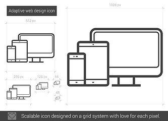 Image showing Adaptive web design line icon.