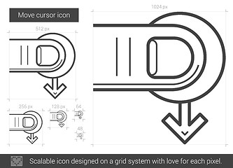 Image showing Move cursor line icon.