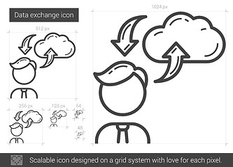 Image showing Data exchange line icon.