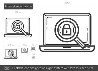 Image showing Internet security line icon.