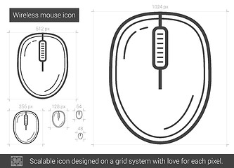 Image showing Wireless mouse line icon.