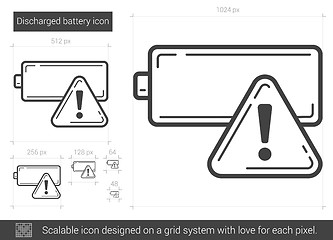 Image showing Discharged battery line icon.