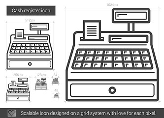 Image showing Cash register line icon.