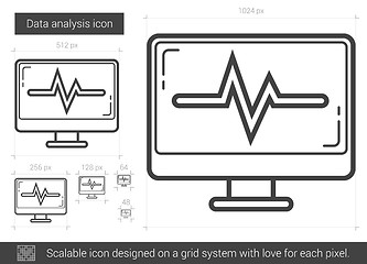 Image showing Data analysis line icon.