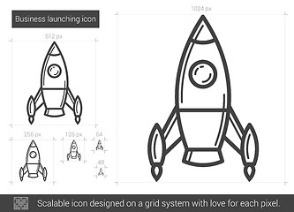 Image showing Business launching line icon.