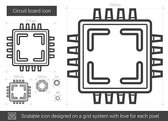 Image showing Circuit board line icon.