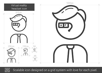 Image showing Virtual reality headset line icon.