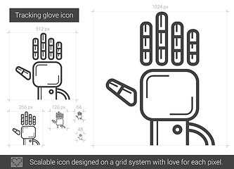 Image showing Tracking glove line icon.