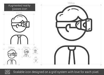 Image showing Augmented reality glasses line icon.