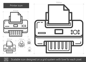 Image showing Printer line icon.