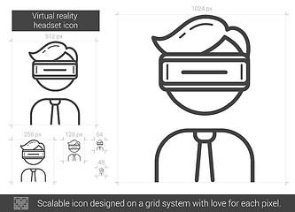 Image showing Virtual reality headset line icon.