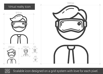 Image showing Virtual reality line icon.