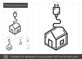 Image showing Printing process line icon.