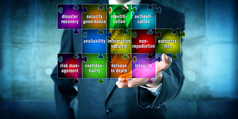 Image showing IT Manager Offering Information Security Puzzle