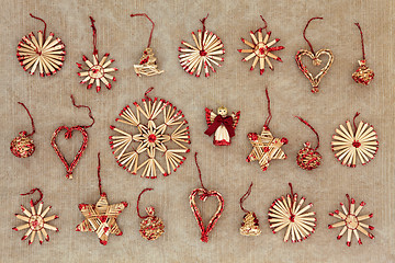 Image showing Straw Christmas Tree Decorations