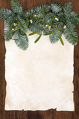 Image showing Mistletoe and Fir Background Border 