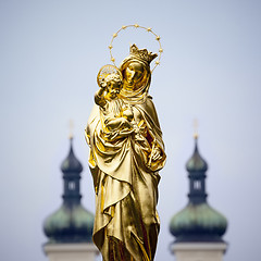 Image showing Golden Madonna Statue Tutzing