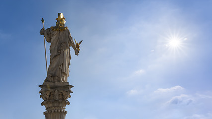 Image showing Athena Statue in front of the Parliament in Vienna Austria