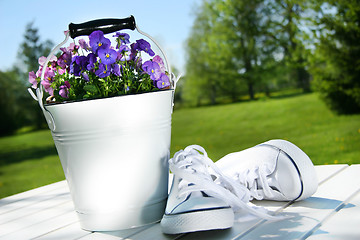 Image showing White running shoes