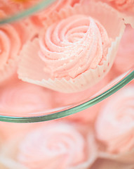 Image showing close up of sweet custard dessert on serving tray