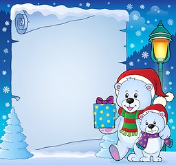 Image showing Parchment with Christmas bears theme 4
