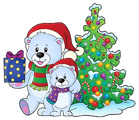 Image showing Christmas bears theme image 6