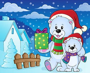Image showing Christmas bears theme image 7