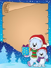 Image showing Parchment with Christmas bears theme 2