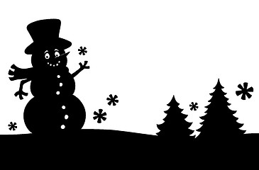 Image showing Snowman silhouette theme image 1