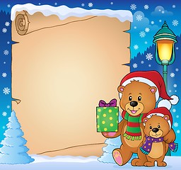 Image showing Parchment with Christmas bears theme 3