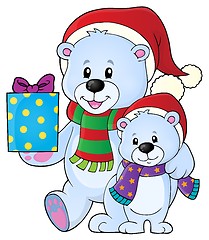 Image showing Christmas bears theme image 5