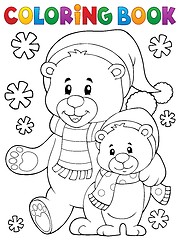 Image showing Coloring book winter bears theme 1