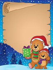 Image showing Parchment with Christmas bears theme 1