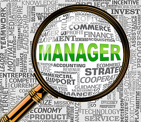 Image showing Manager Magnifier Shows Managing Magnification And Boss