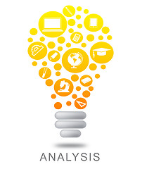 Image showing Analysis Lightbulb Means Data Analytics And Analyze
