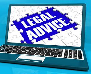 Image showing Legal Advice On Laptop Shows Criminal Justice