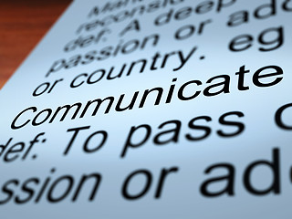 Image showing Communicate Definition Closeup Showing Dialog