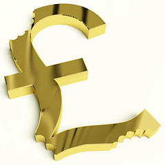 Image showing Pound With Bite Showing Devaluation Economic Crisis And Recessio