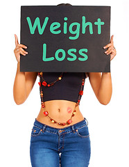 Image showing Weight Loss Sign Shows Dieting Advice