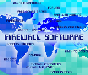 Image showing Firewall Software Means No Access And Application