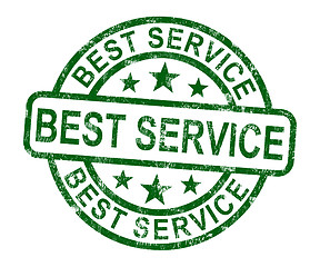 Image showing Best Service Stamp Shows Top Customer Assistance