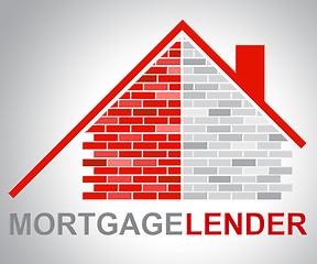 Image showing Mortgage Lender Means Home Loan And Borrow