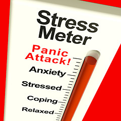 Image showing Stress Meter Showing  Panic Attack From Stress Or Worry