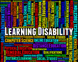 Image showing Learning Disability Words Represents Special Needs And Disabled