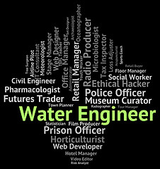 Image showing Water Engineer Means Aqua Occupations And Position