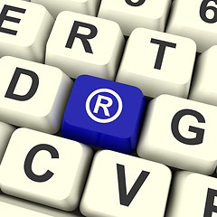 Image showing Registered Computer Blue Key Showing Patent Or Trademark