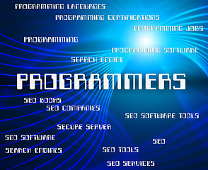 Image showing Programmers Word Shows Programming Job And Software