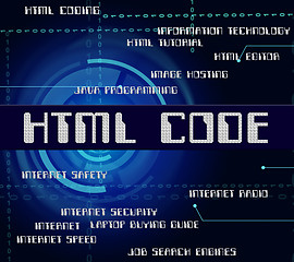 Image showing Html Code Shows Hypertext Markup Language And Cipher