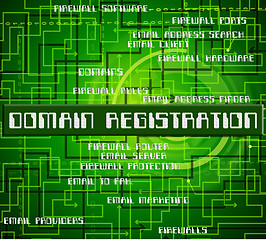 Image showing Domain Registration Represents Sign Up And Admission