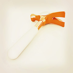 Image showing Hammer on white background . 3D illustration. Vintage style.